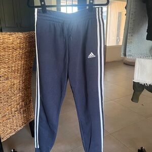 Adidas Dark Blue Joggers with White Accents